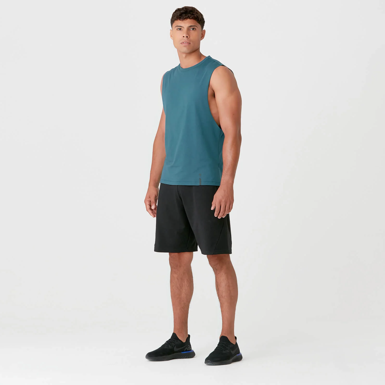 Luxe Classic Drop Armhole Tank Top - Petrol Blue - S Image 2