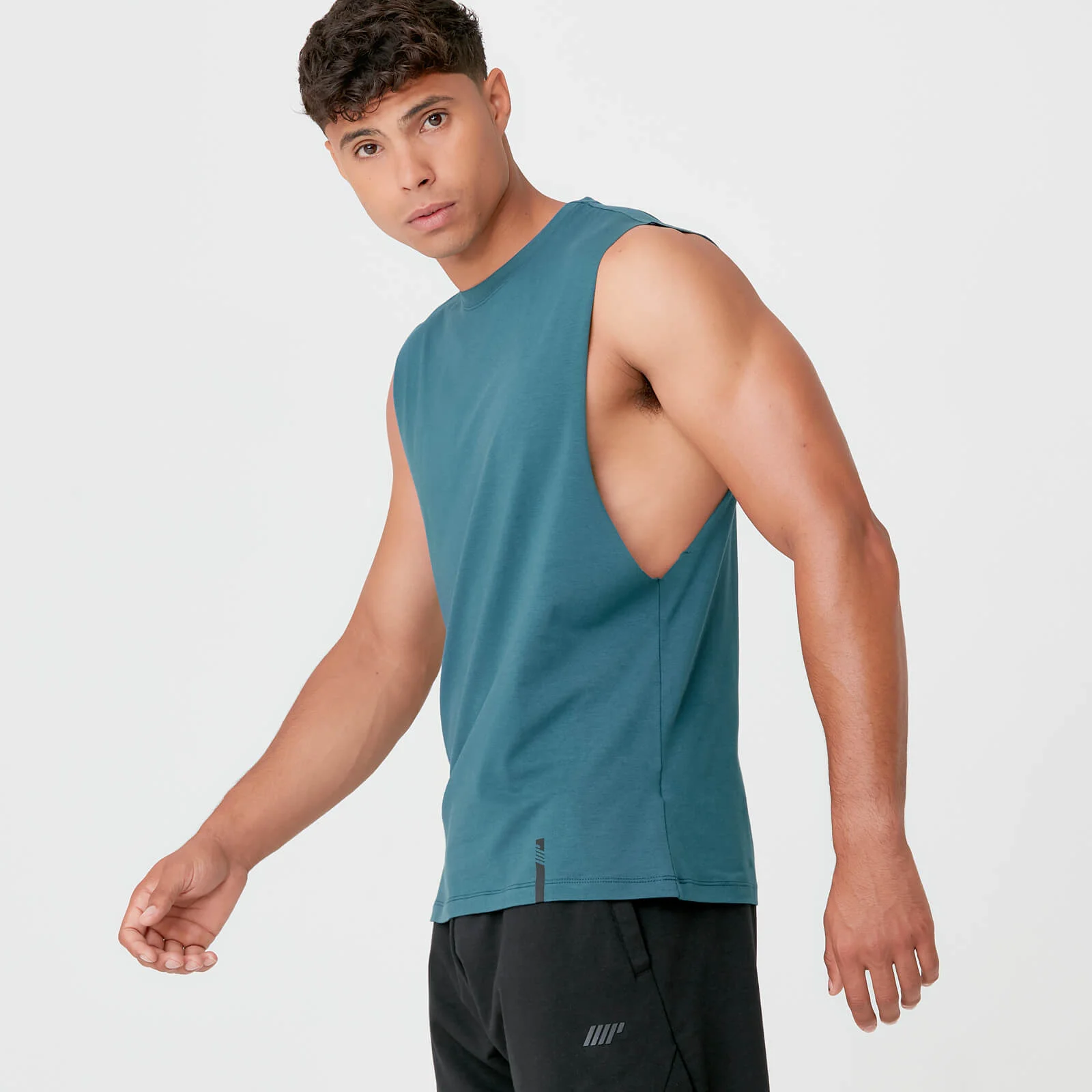 Luxe Classic Drop Armhole Tank Top - Petrol Blue - S Image 3