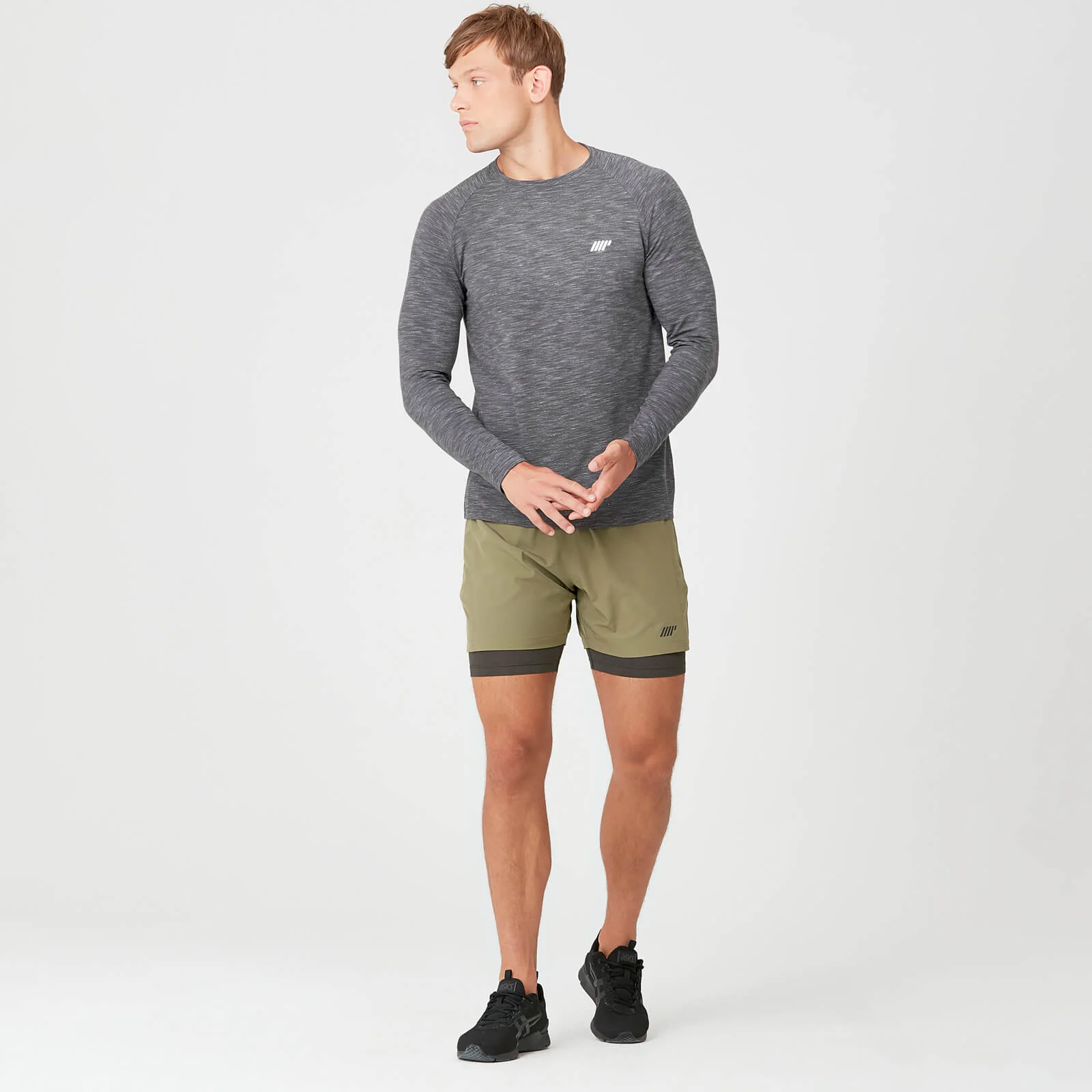 MP Men's Performance Long Sleeve T-Shirt - Charcoal Marl - XS Image 2