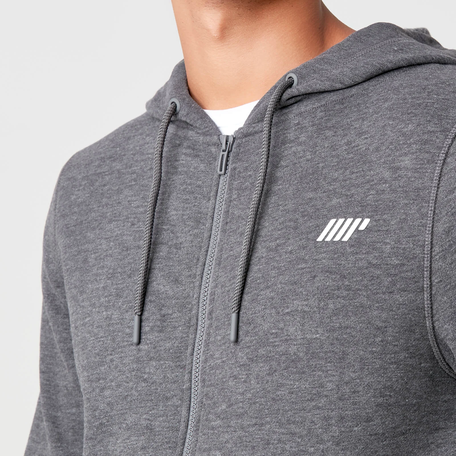 Tru-Fit Full Zip Hoodie - Charcoal Marl - XS Image 5