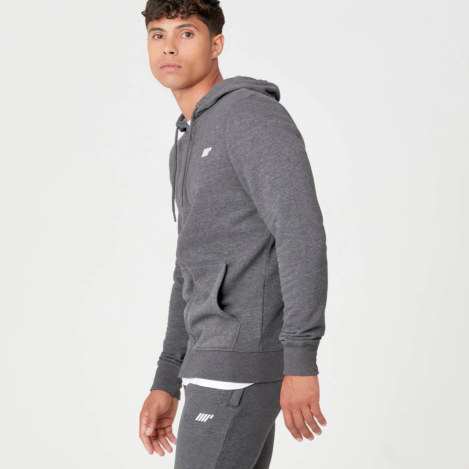 Tru-Fit Full Zip Hoodie - Charcoal Marl - XS Image 3