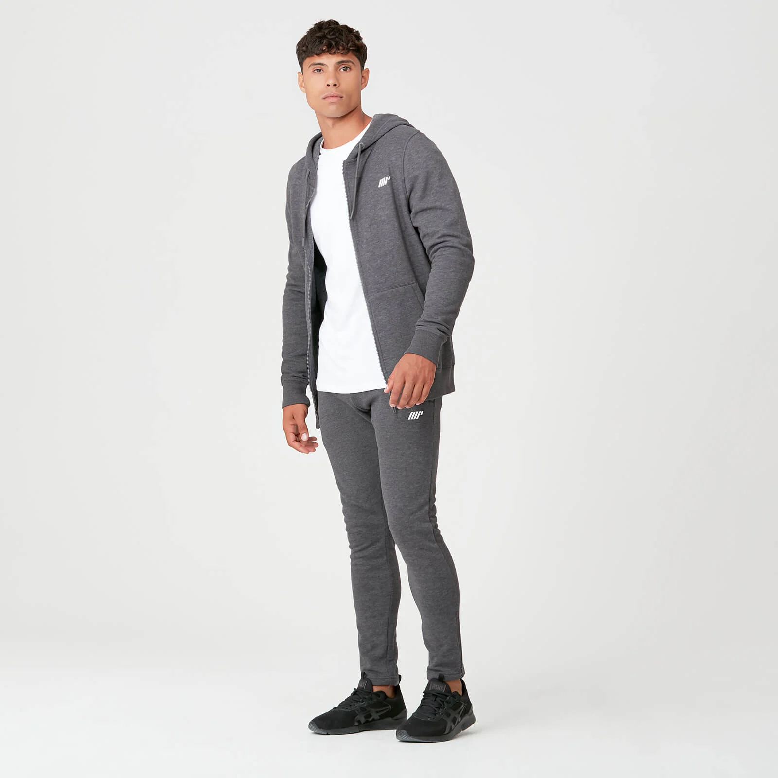 Tru-Fit Full Zip Hoodie - Charcoal Marl - XS Image 2