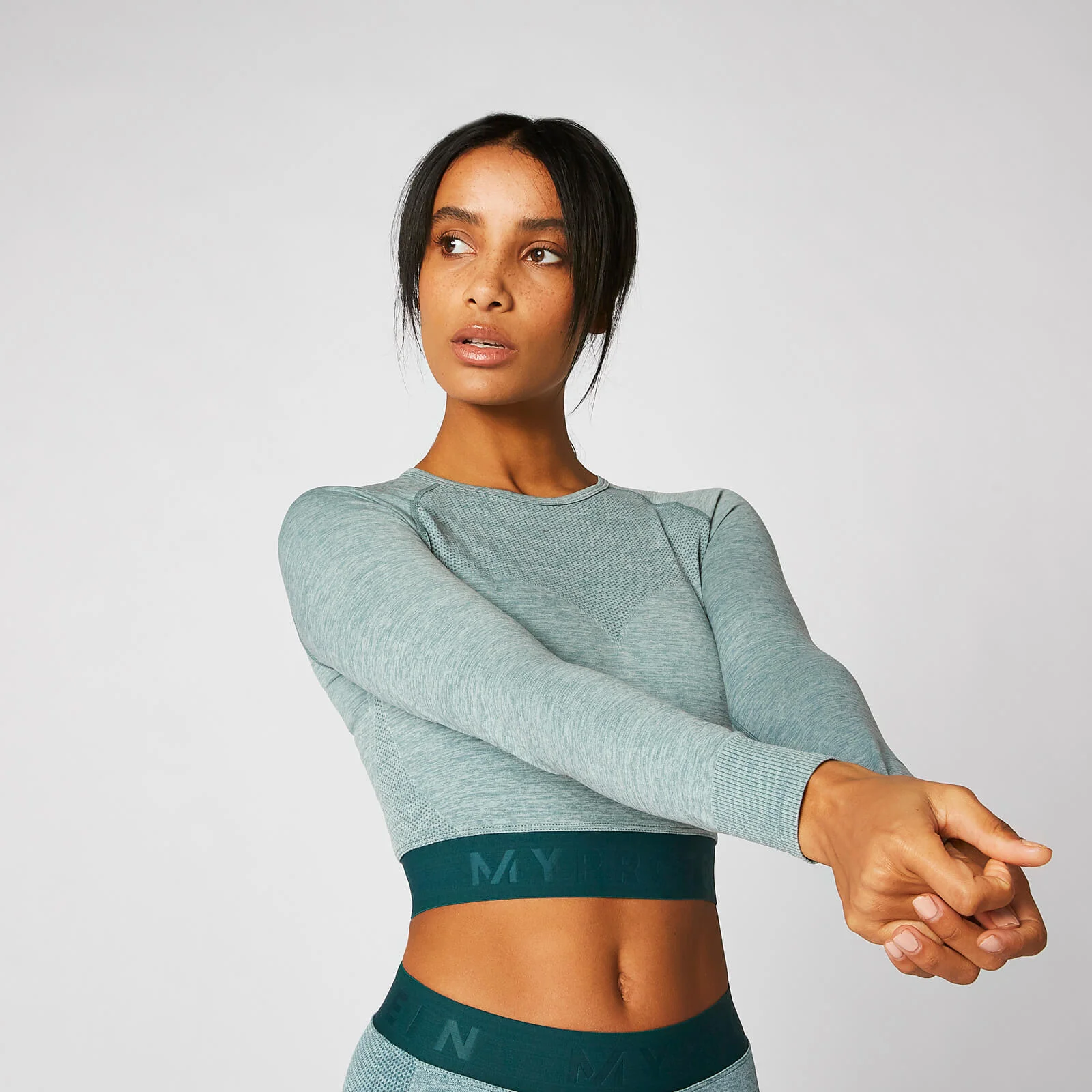 Inspire Seamless Crop Top - Teal - XS Image 1