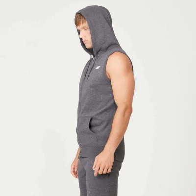 Tru-Fit Sleeveless Hoodie - Charcoal Marl - XS Image 6