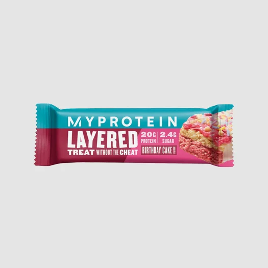 Layered Protein Bar - Birthday Cake