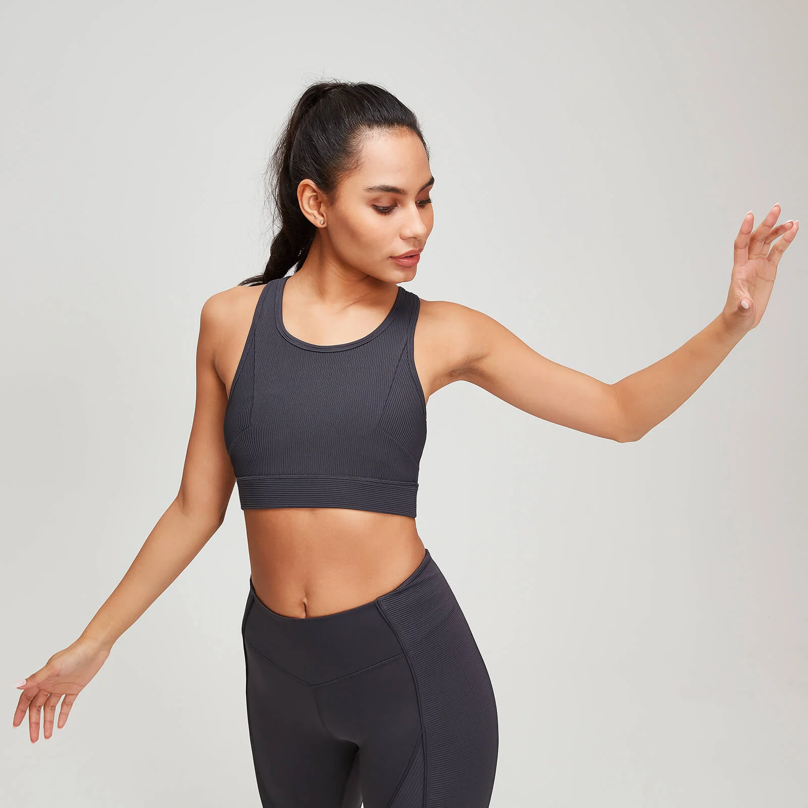 MP Women's Textured Training Sports Bra - Slate - XS Image 1