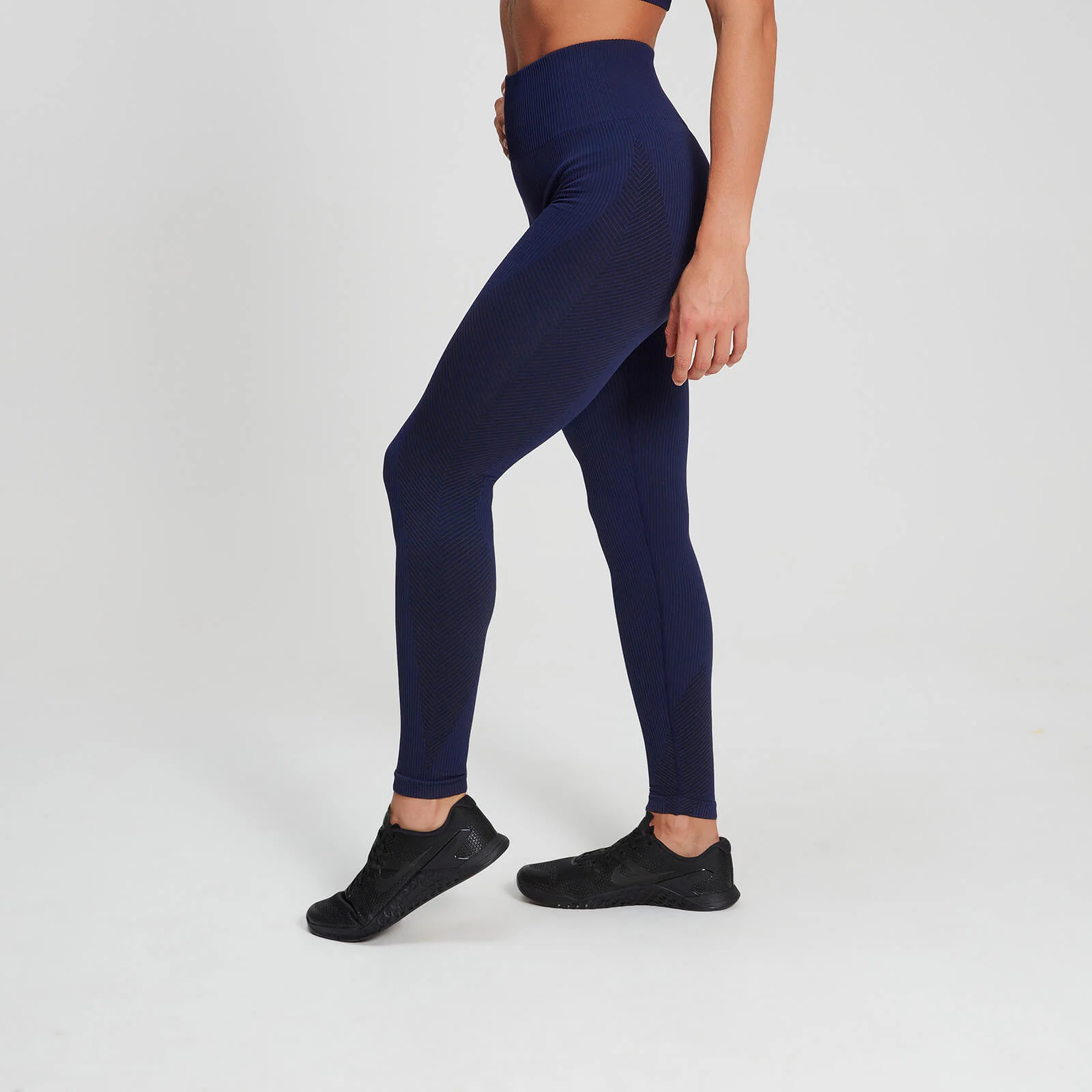 MP Women's Training Ribbed Seamless Leggings - Midnight - XS Image 1