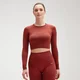 MP Women's Shape Seamless Ultra Long Sleeve Crop Top - Burnt Red