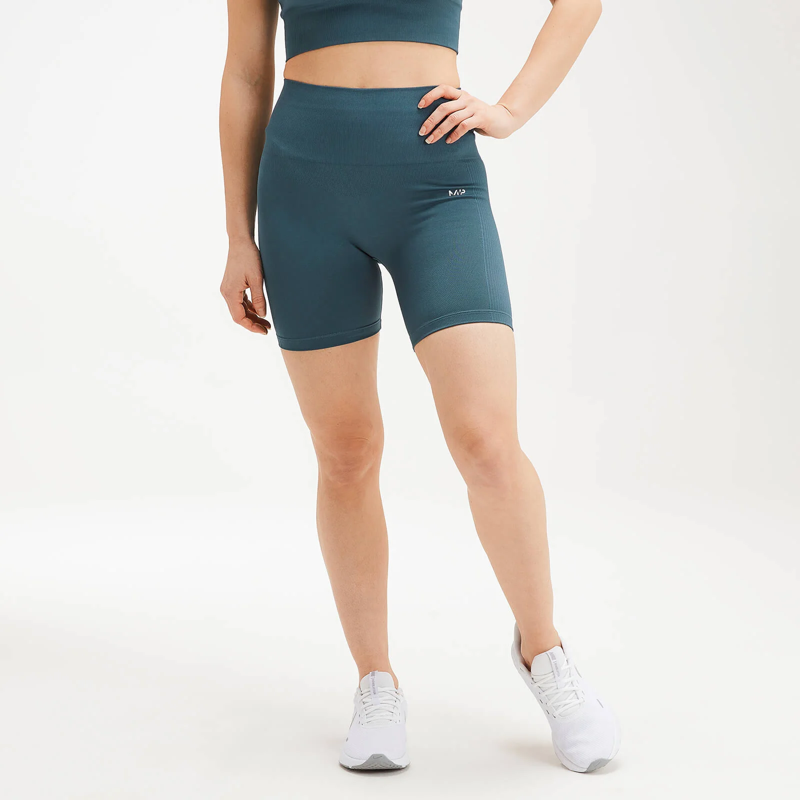 MP Women's Shape Seamless Ultra Cycling Shorts - Deep Sea Blue - XXS Image 1