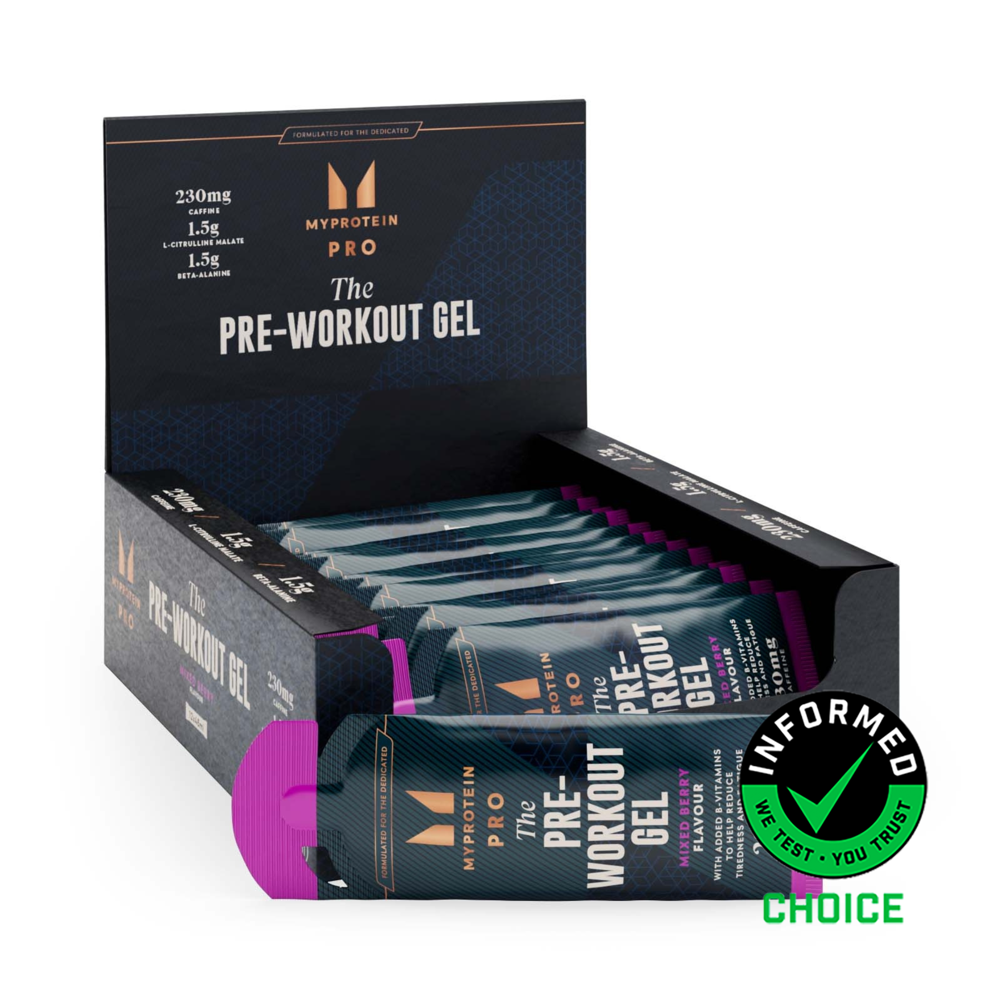 THE Pre Workout Gel - 12 x 50g - Mixed Berry Image 1