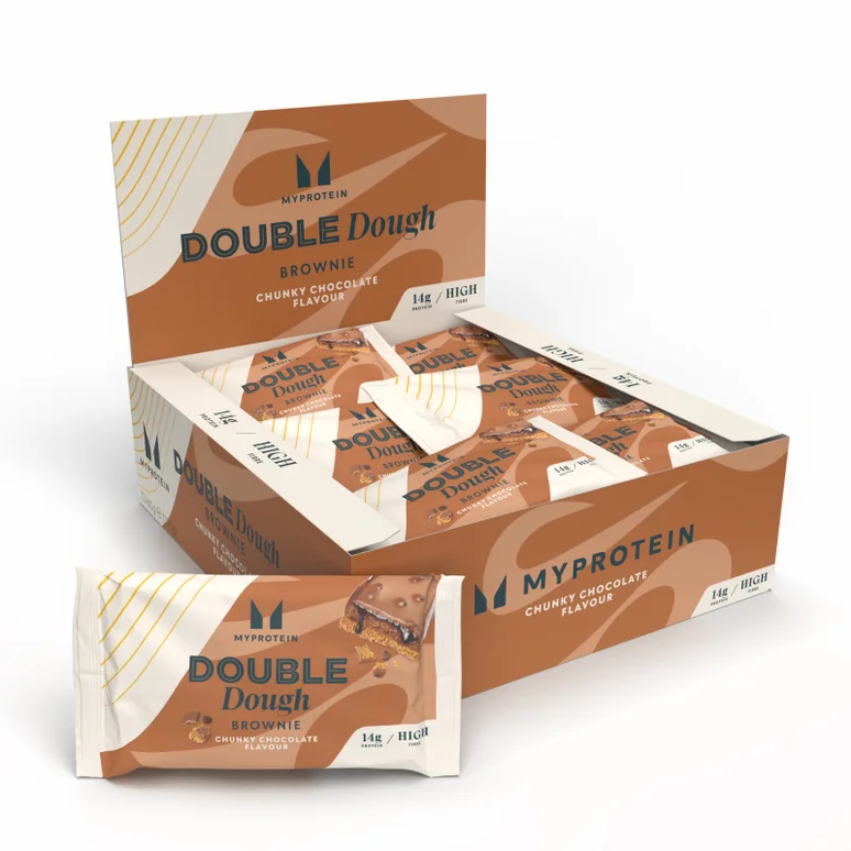 Double Dough Protein Brownie - 12 x 60g - Chunky Chocolate