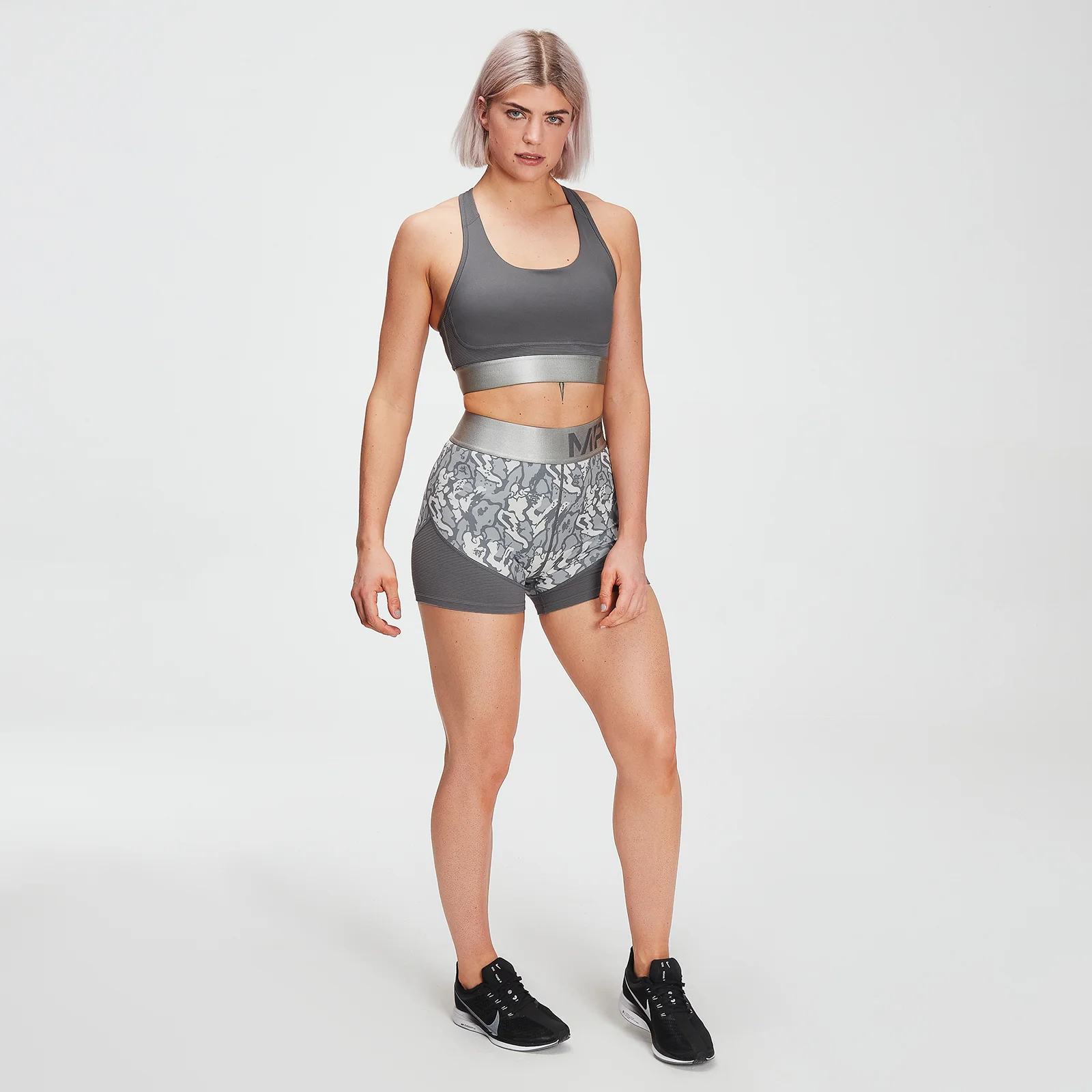 MP Women's Adapt Textured Sports Bra- Carbon - XXS Image 4