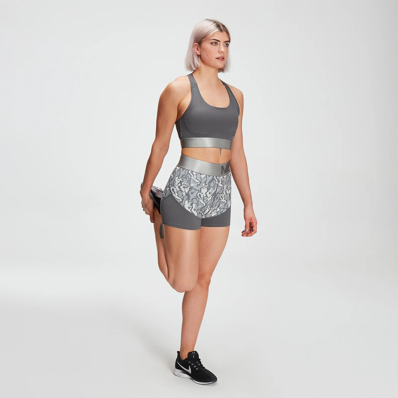 MP Women's Adapt Textured Sports Bra- Carbon - XXS Image 3