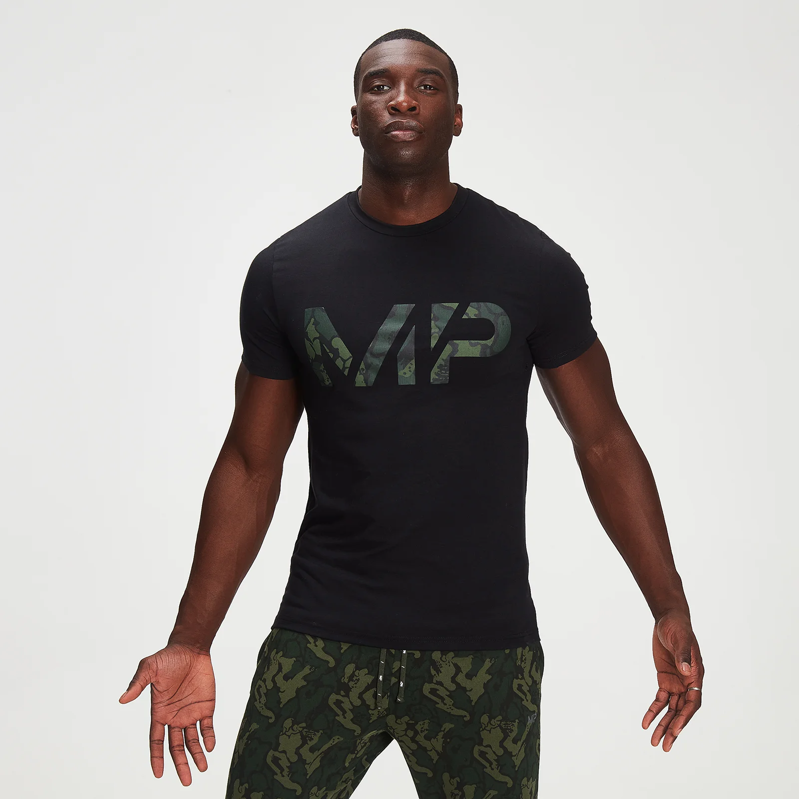 MP Men's Adapt drirelease® Camo Print T-Shirt- Black - XXS Image 1