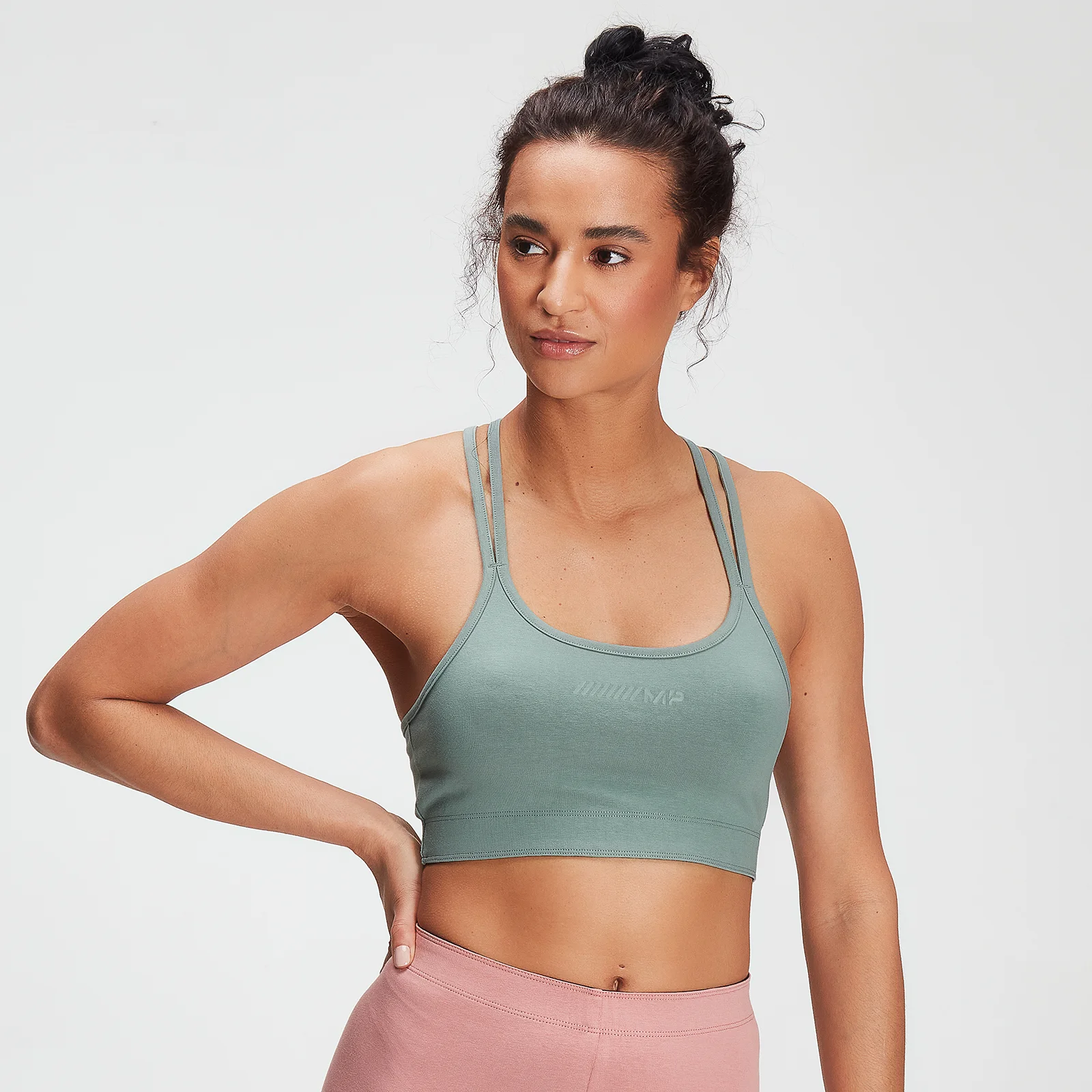MP Women's Tonal Graphic Bra - Washed Green - XXS Image 1