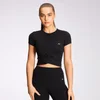 MP Women's Power Short Sleeve Crop Top - Black