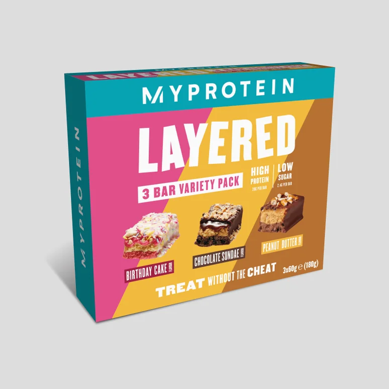 Layered Protein Bar Variety Pack - 3 Flavours