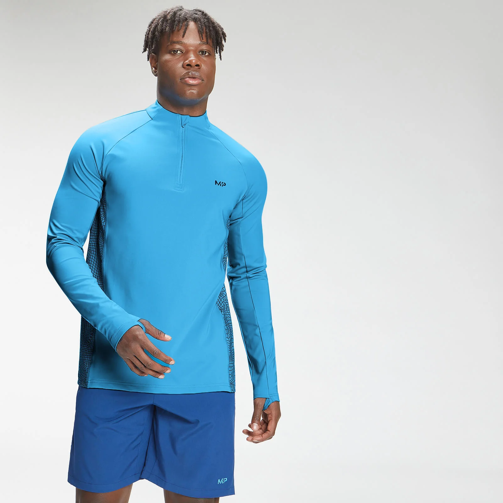MP Men's Tempo 1/4 Zip Top - Bright Blue - XXS Image 1