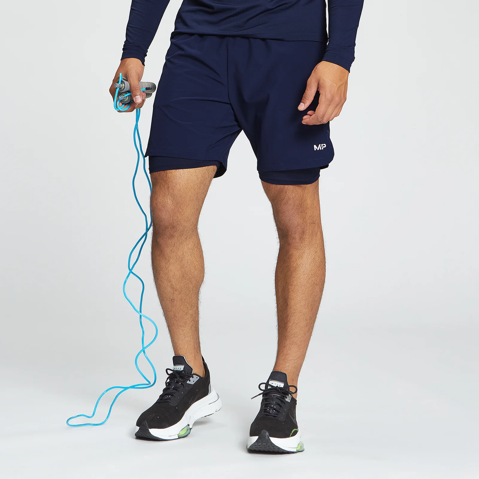 MP Men's 2 in 1 Training Shorts - Navy - XXS Image 1