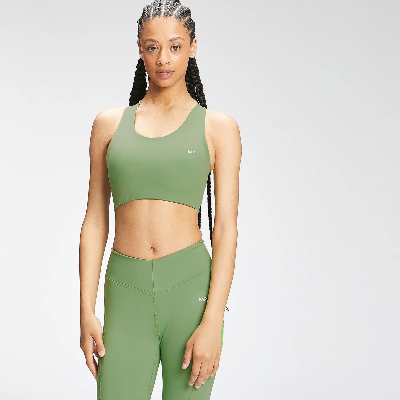 MP Women's Tempo Cross Back Repreve® Sports Bra - Apple Green - XS Image 1