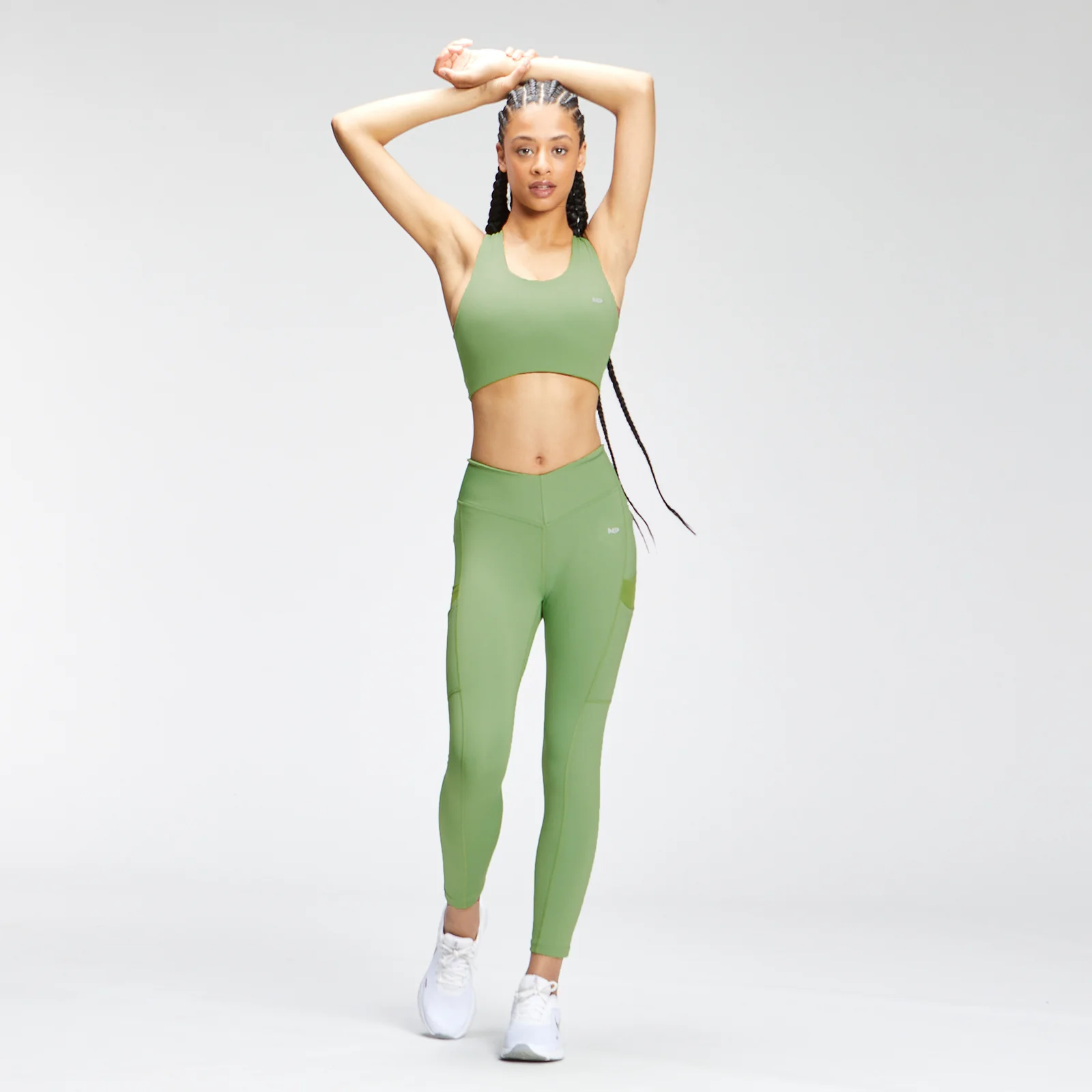 MP Women's Tempo Cross Back Repreve® Sports Bra - Apple Green - XS Image 3