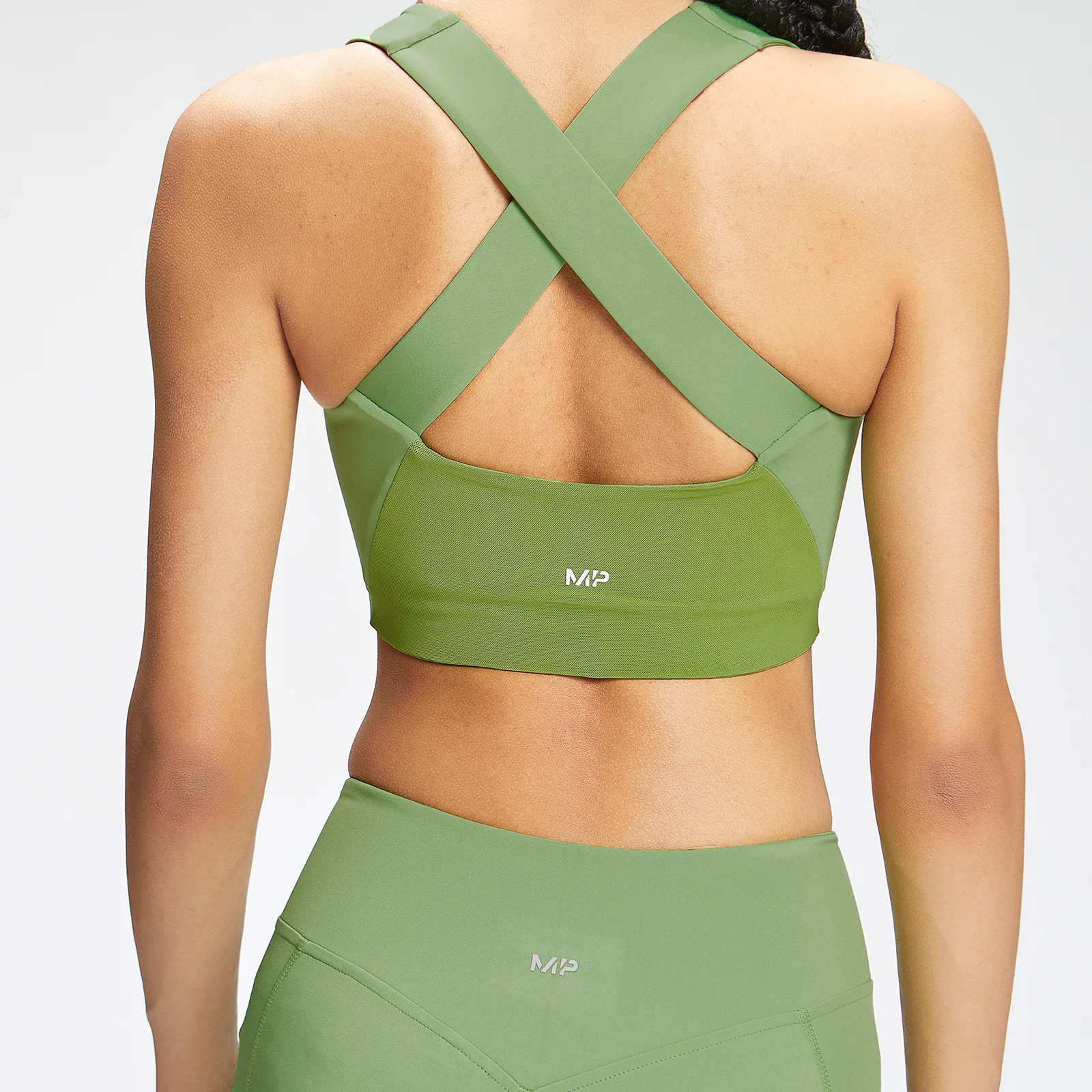 MP Women's Tempo Cross Back Repreve® Sports Bra - Apple Green - XS Image 2