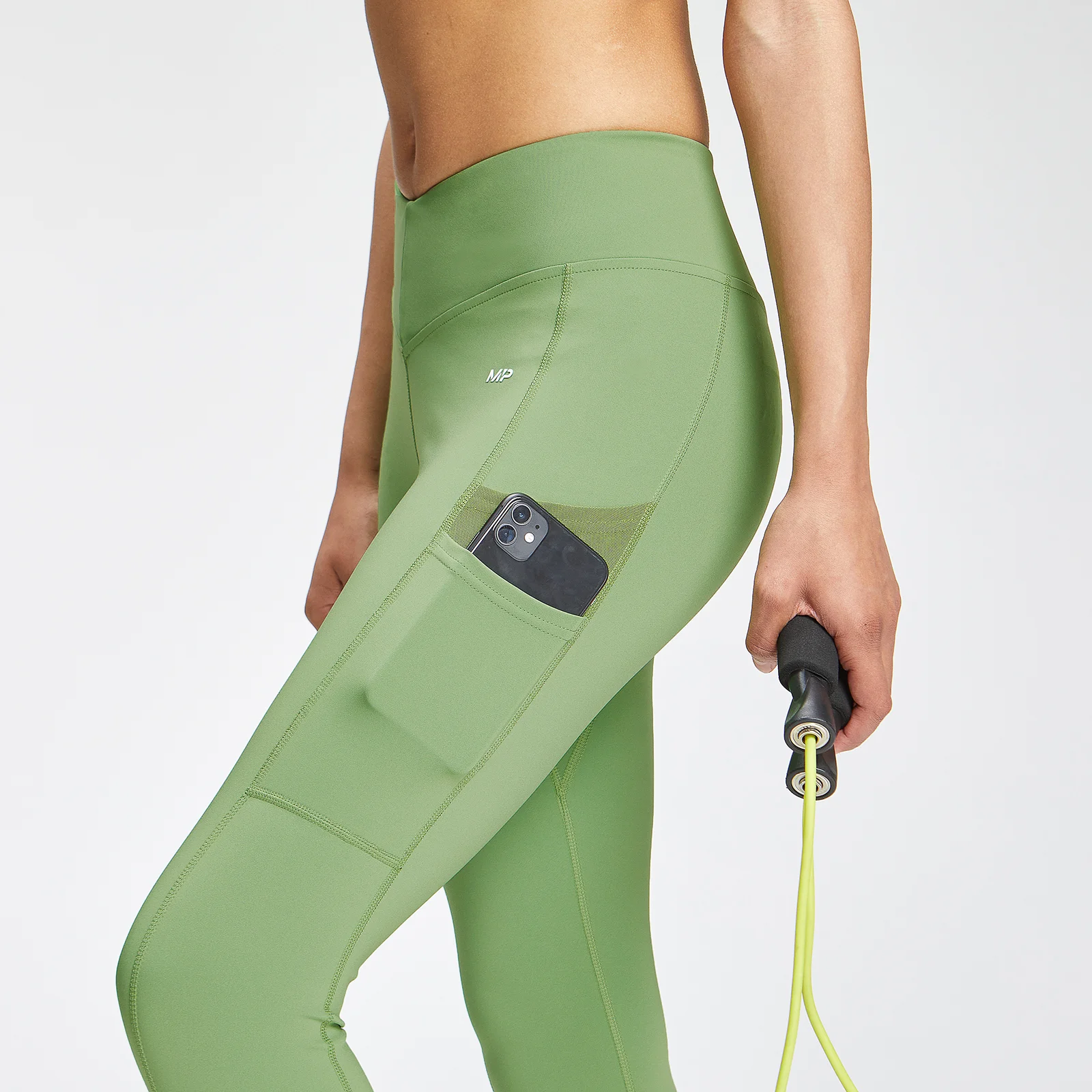 MP Women's Tempo 7/8 Repreve®Leggings - Apple Green - XS Image 4