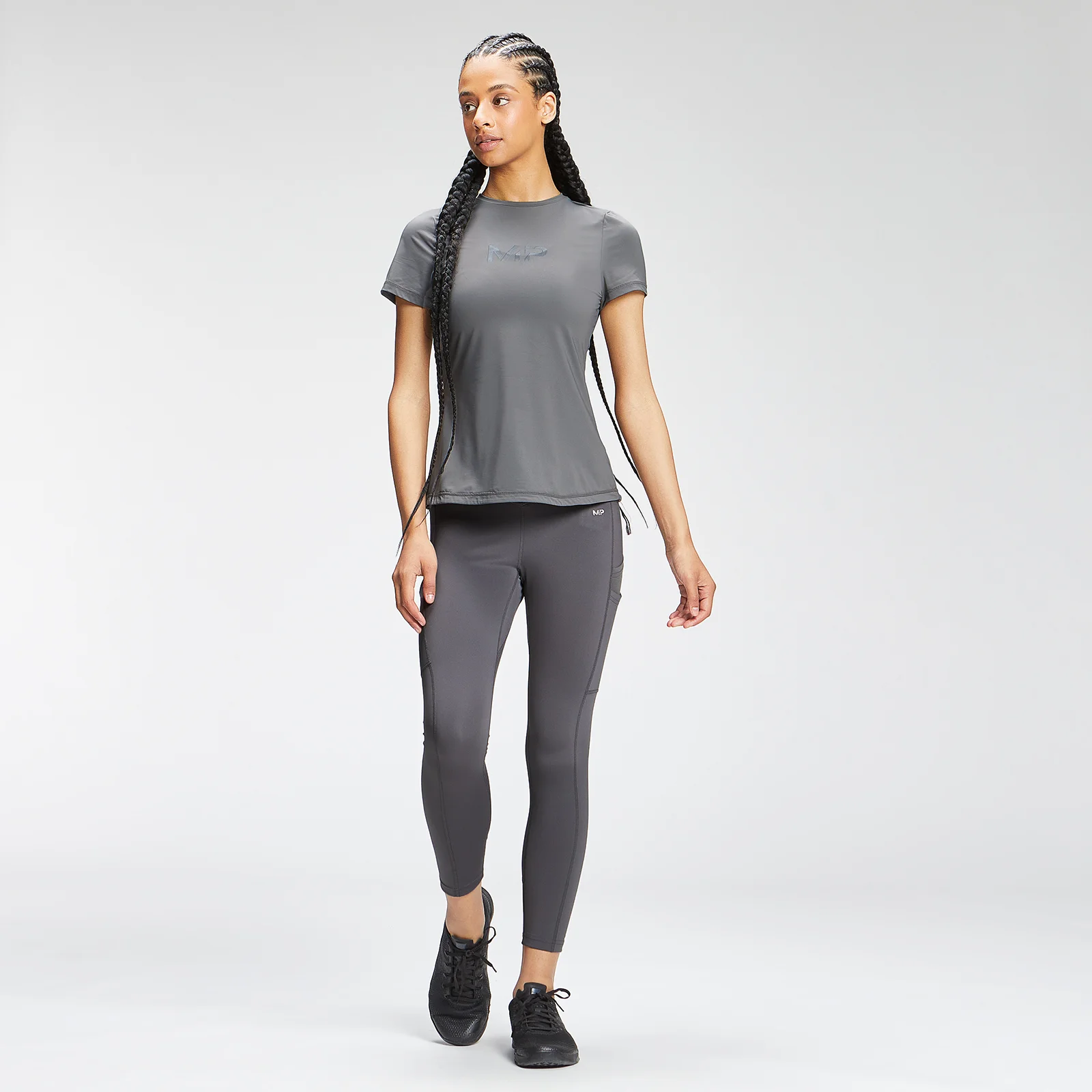MP Women's Tempo Short Sleeve Top - Carbon - XS Image 2