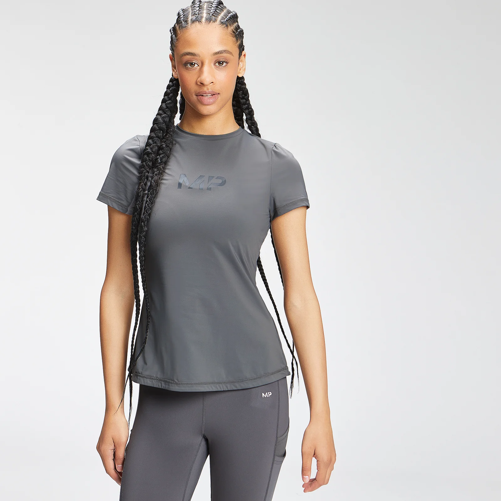 MP Women's Tempo Short Sleeve Top - Carbon - XS Image 1