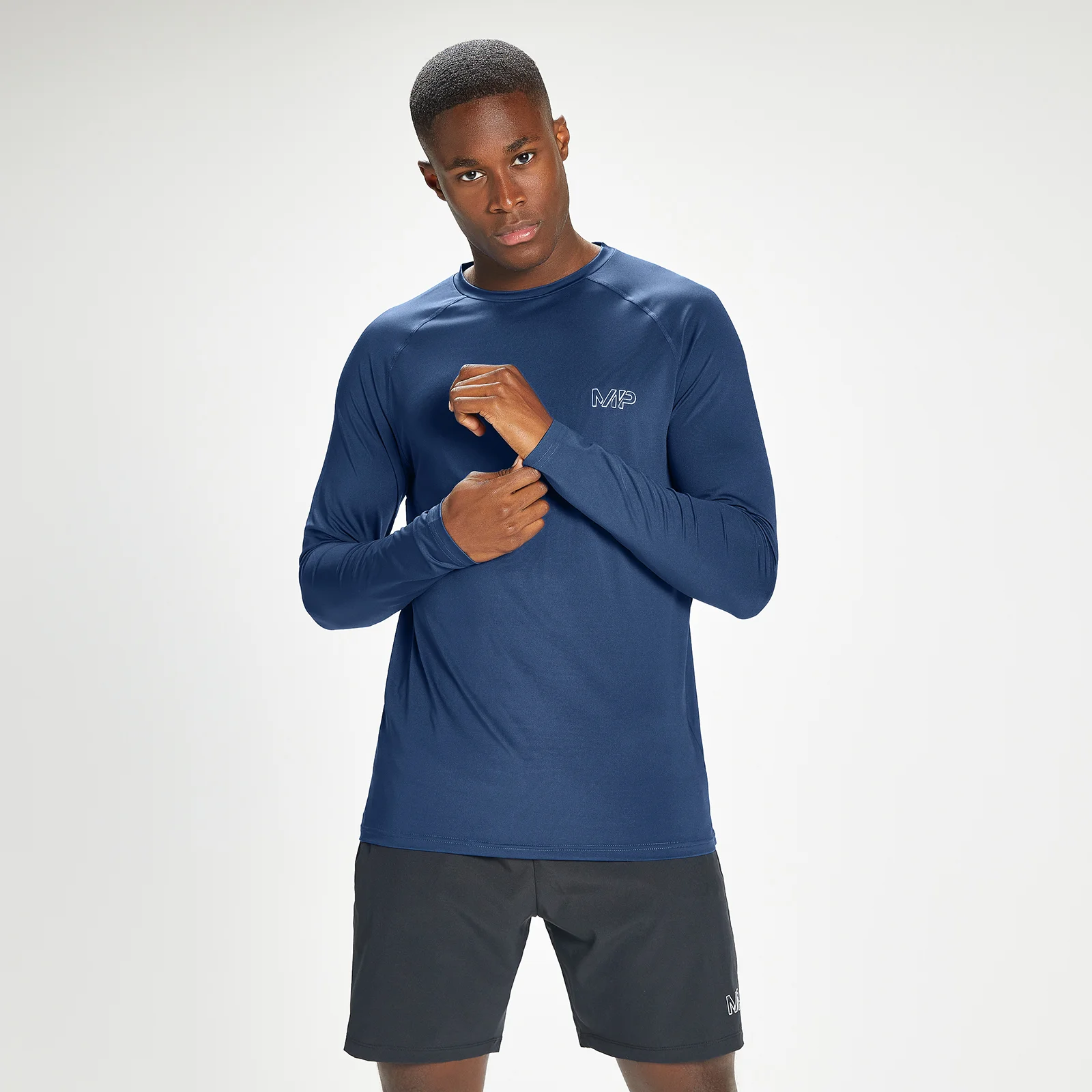 MP Men's Infinity Mark Graphic Training Long Sleeve T-Shirt - Intense Blue - XXS Image 1