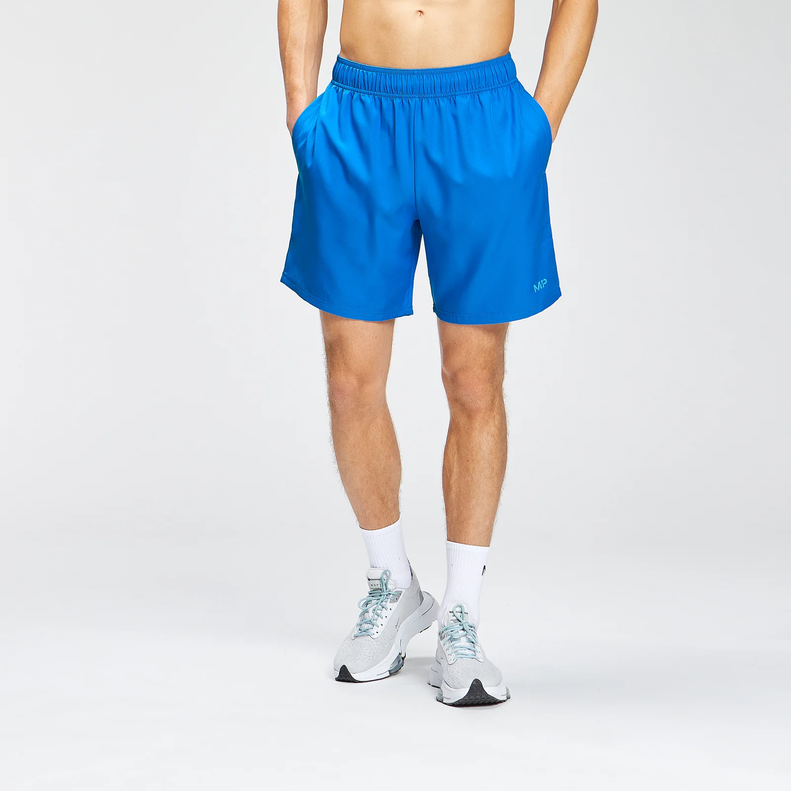MP Men's Repeat Graphic Training Shorts - True Blue - XXS Image 1