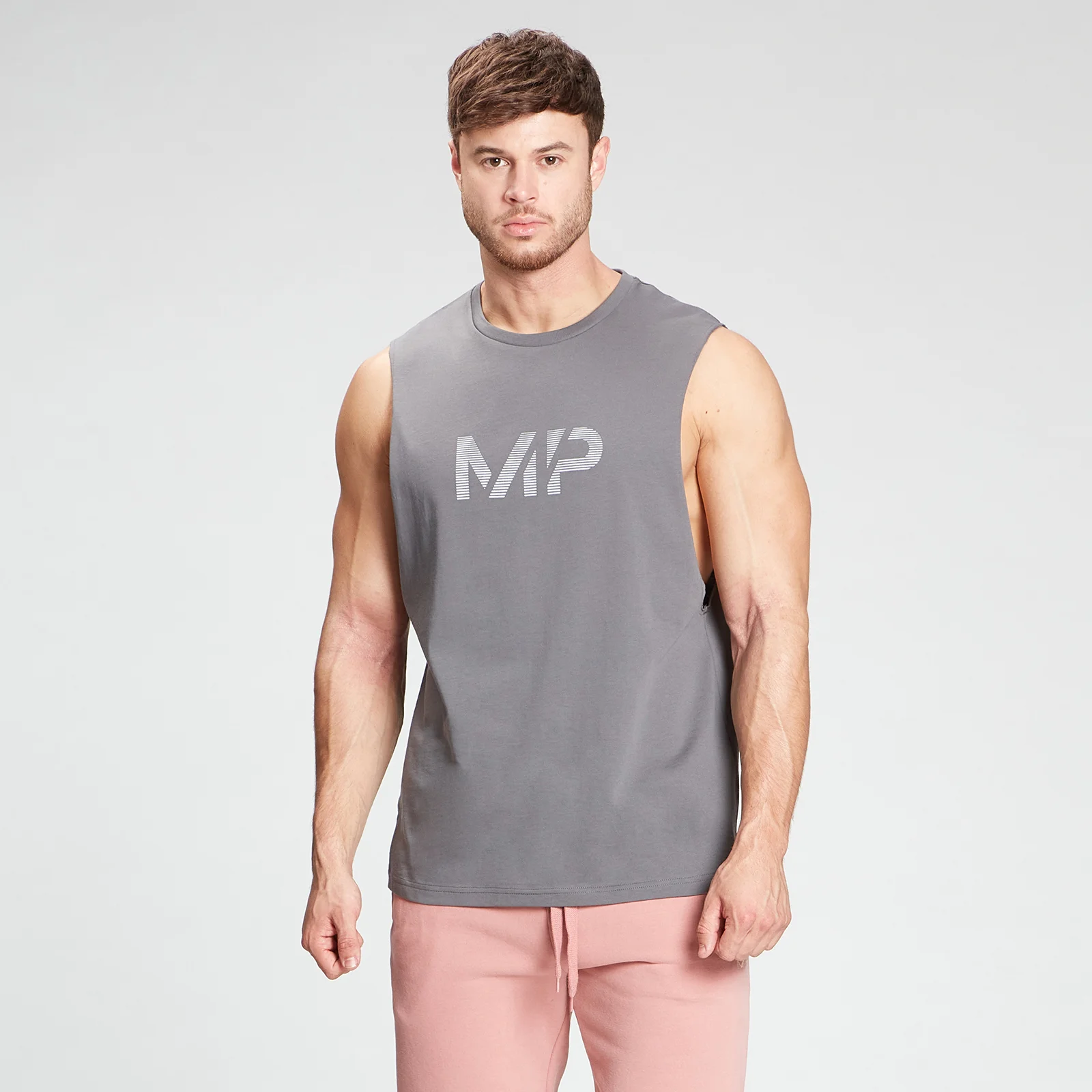 MP Men's Gradient Line Graphic Tank Top - Carbon - XXS Image 1