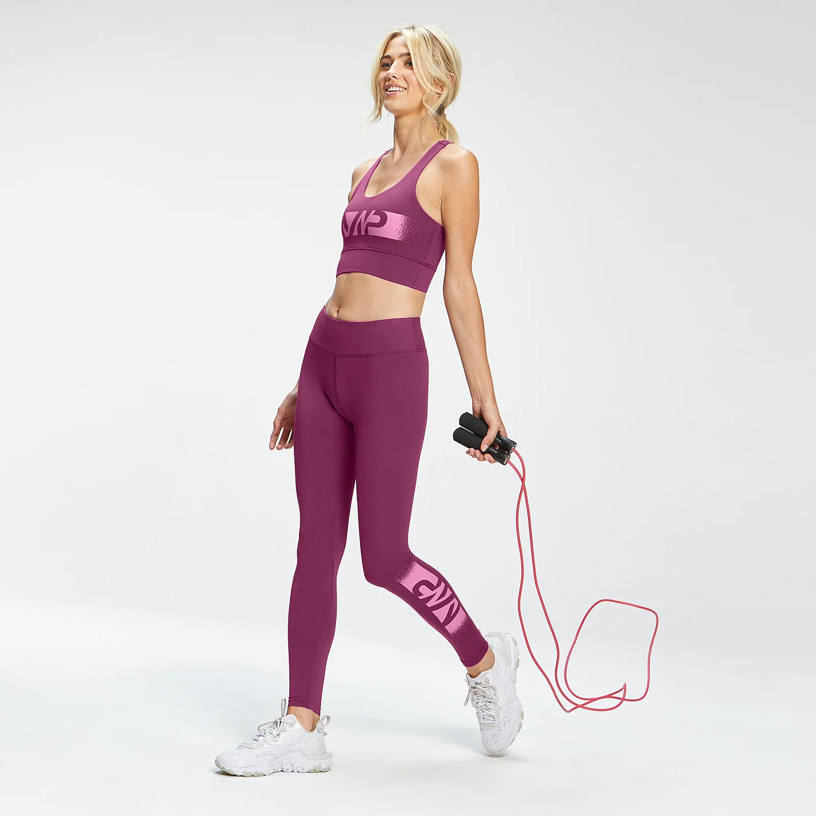 MP Women's Graffiti Graphic Training Sports Bra - Deep Pink - XS Image 2