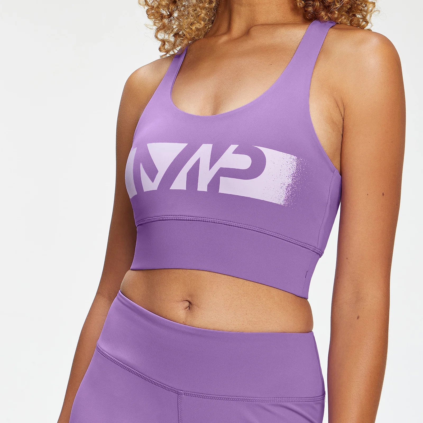 MP Women's Graffiti Graphic Training Sports Bra - Deep Lilac - XS Image 4
