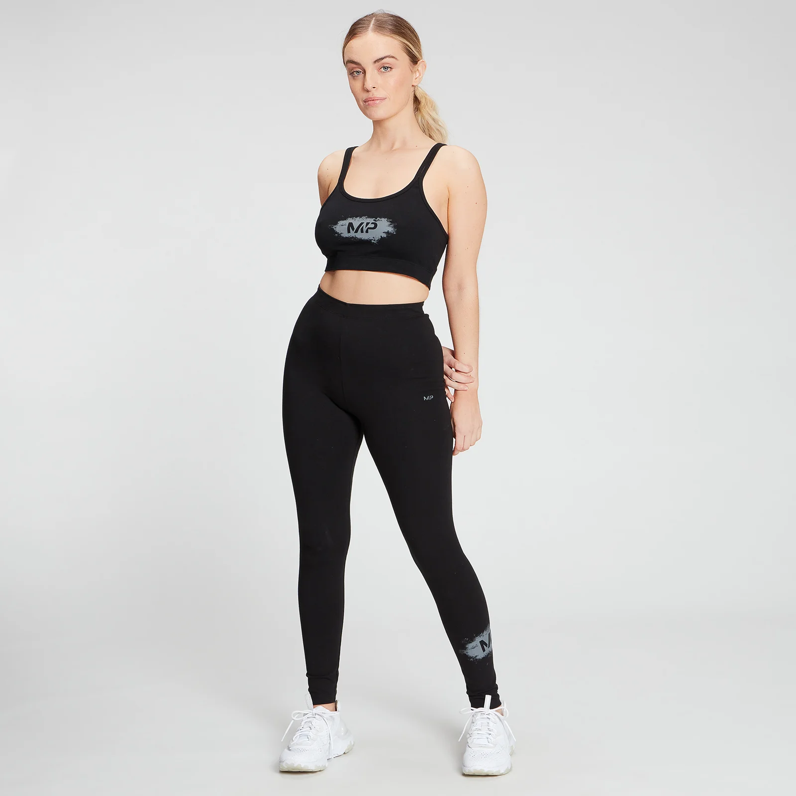 MP Women's Chalk Graphic Sports Bra - Black - XS Image 2