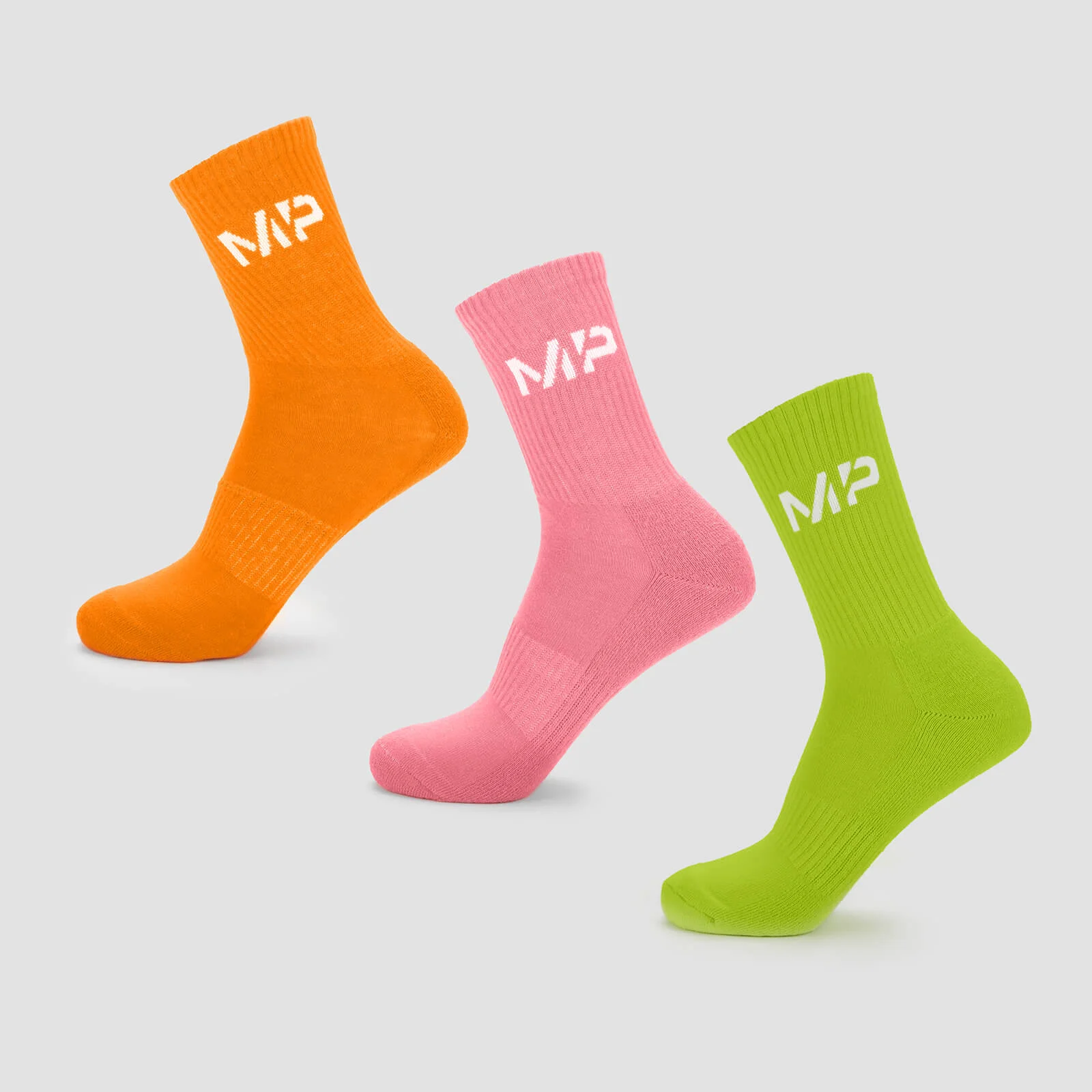 MP Men's Neon Brights Crew Socks (3 Pack) - Orange/Lime/Rose - UK 6-8 Image 1