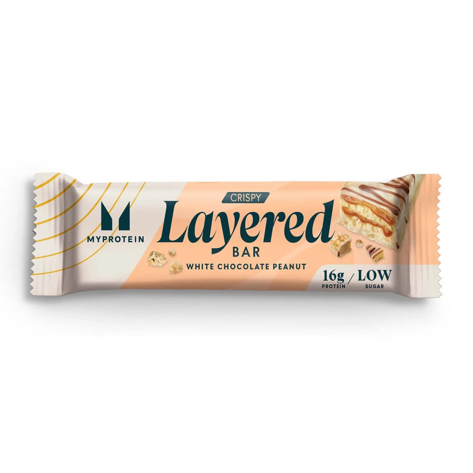 Myprotein Crispy Layered Bar, White Chocolate Peanut, 58g (Sample) Image 1