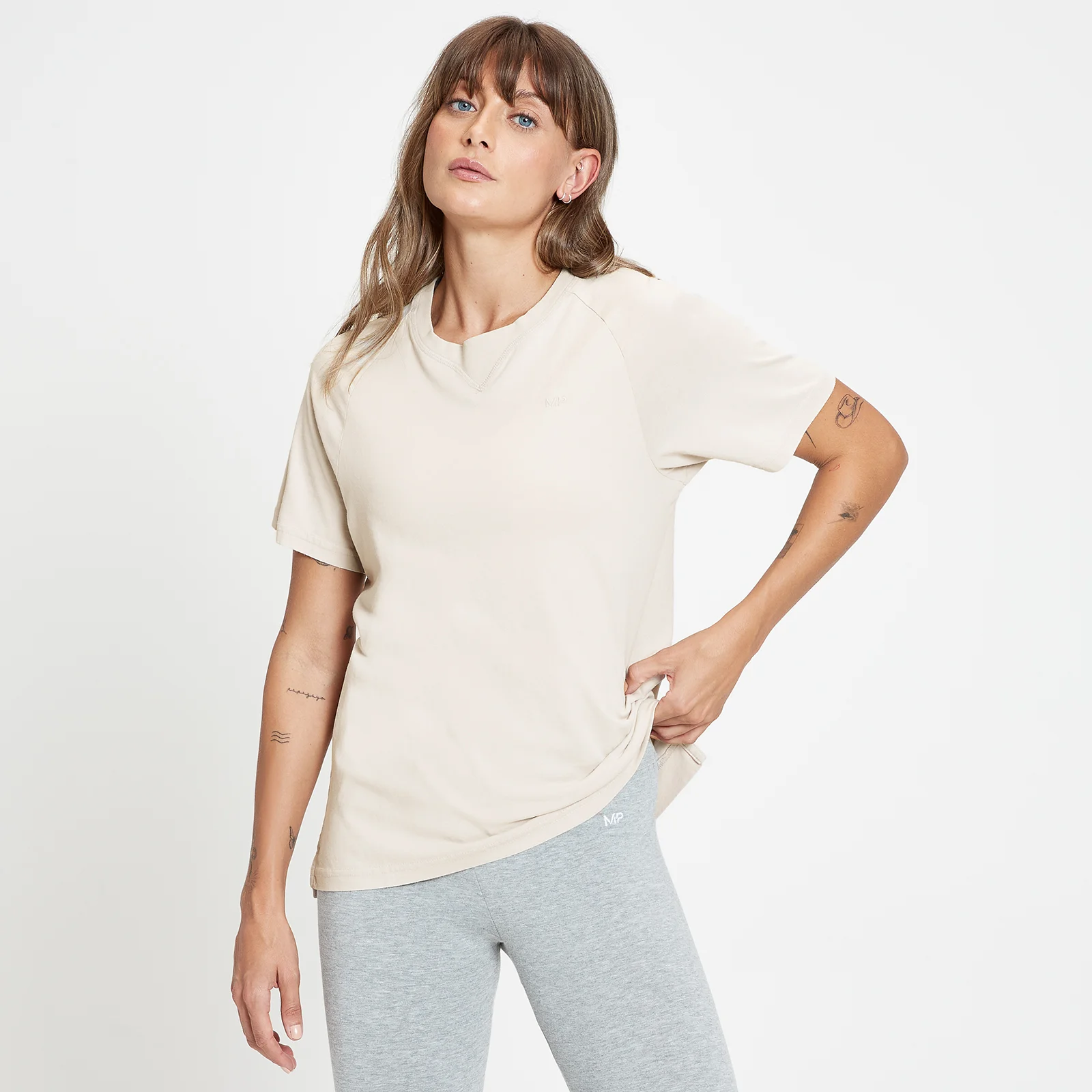 MP Women's Rest Day Longline T-Shirt - Bone Grey - XXS Image 1