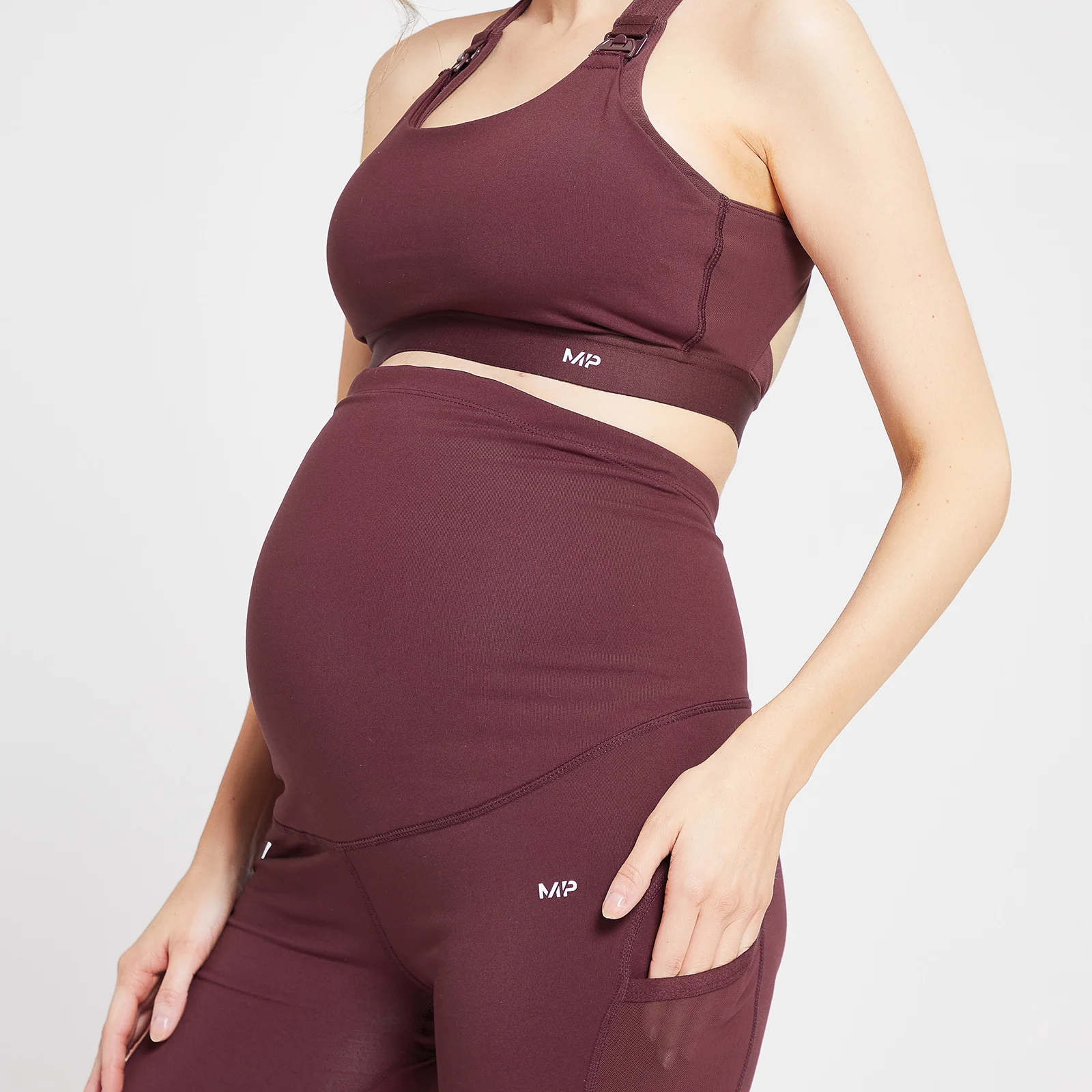 MP Women's Power Maternity/ Nursing Sports Bra - Port - XS Image 4