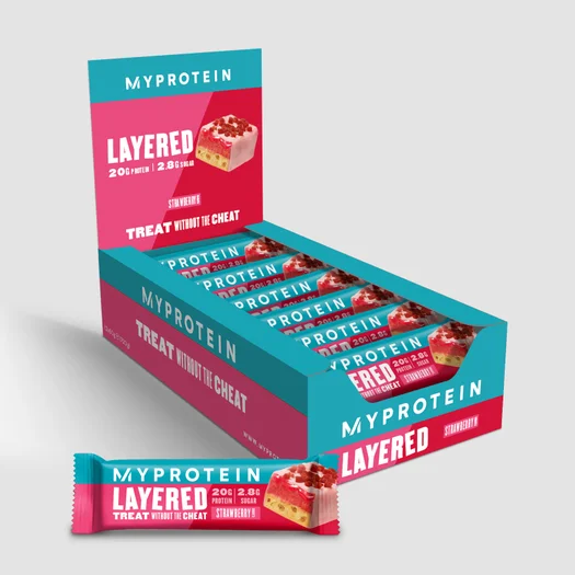 Myprotein Layered Bar - 12 x 60g - Strawberry