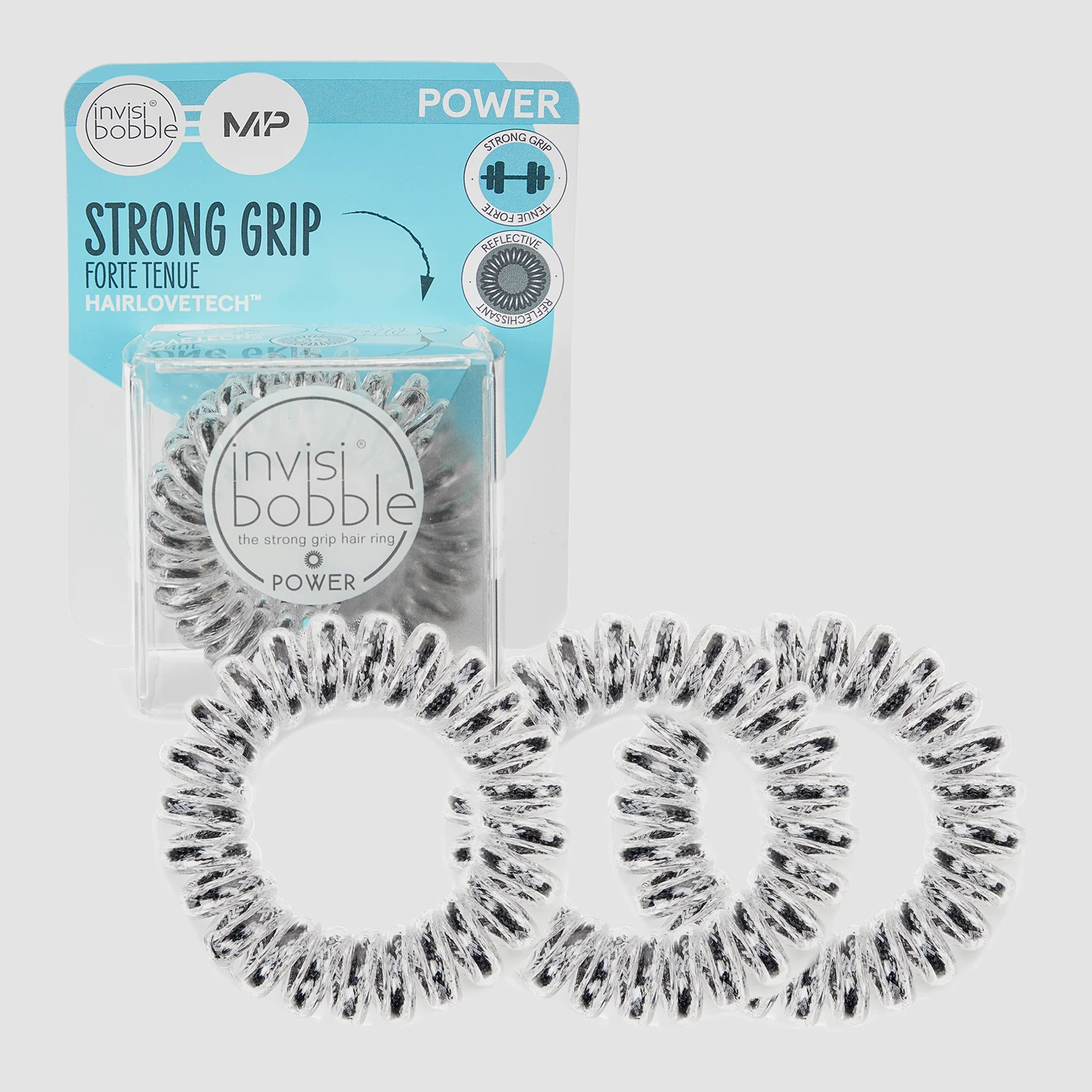 MP X Invisibobble® Power Reflective – Black – 3 PACK Image 1