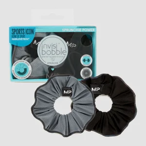 MP X Invisibobble® Reflective Power Sprunchie – Black/Ice Blue - 2 PACK - Colour Black/Blue