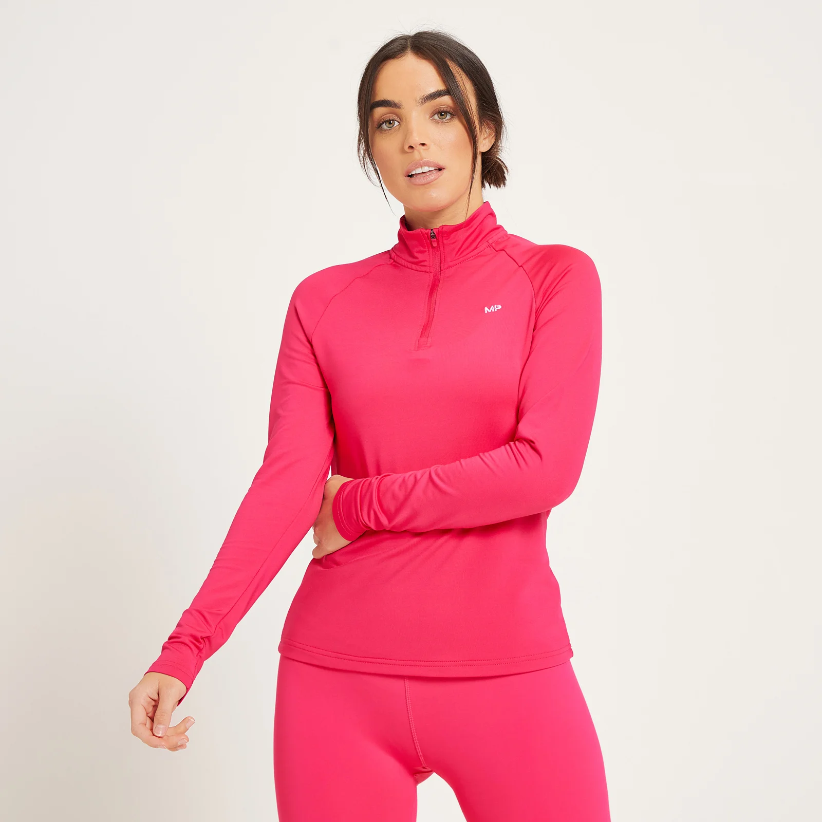 MP Women's Training Slim Fit 1/4 Zip - Magenta - XXS Image 1