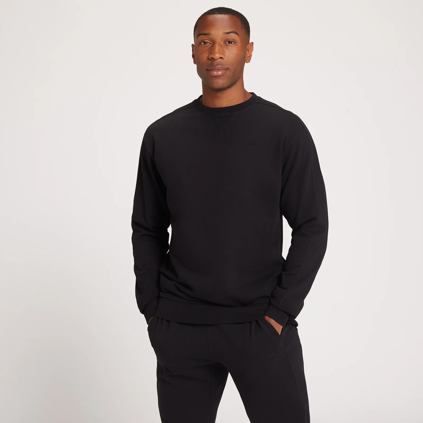MP Men's Dynamic Training Crew Neck Sweatshirt - Washed Black - XXS Image 1