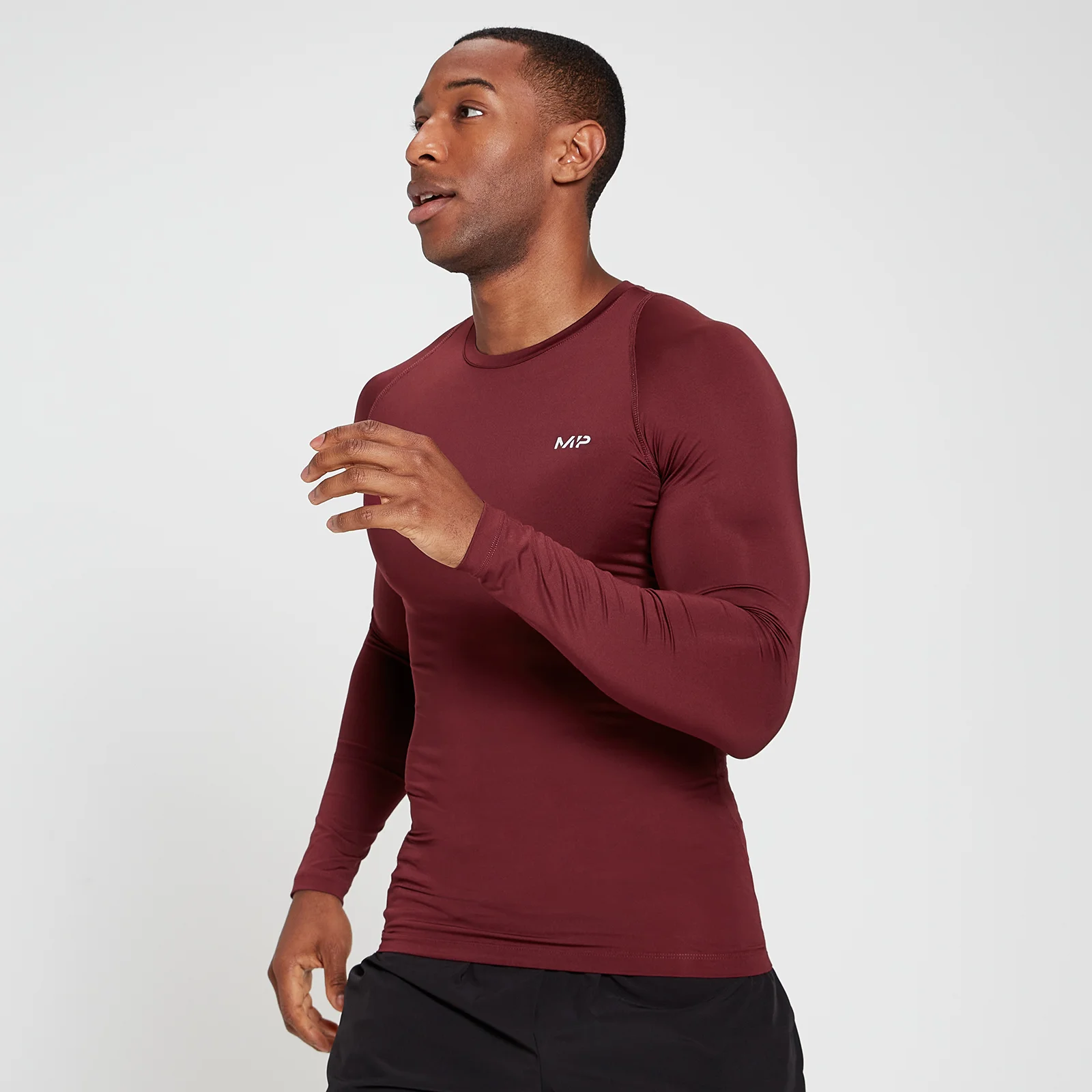 MP Men's Base Layer Long Sleeve Top - Merlot - XXS Image 1