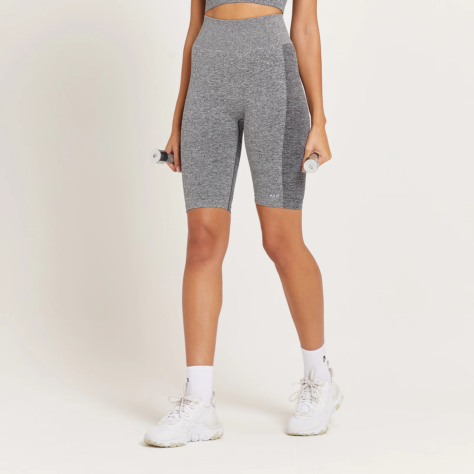 MP Women's Curve High Waisted Cycling Shorts - Grey Marl - XXS Image 1