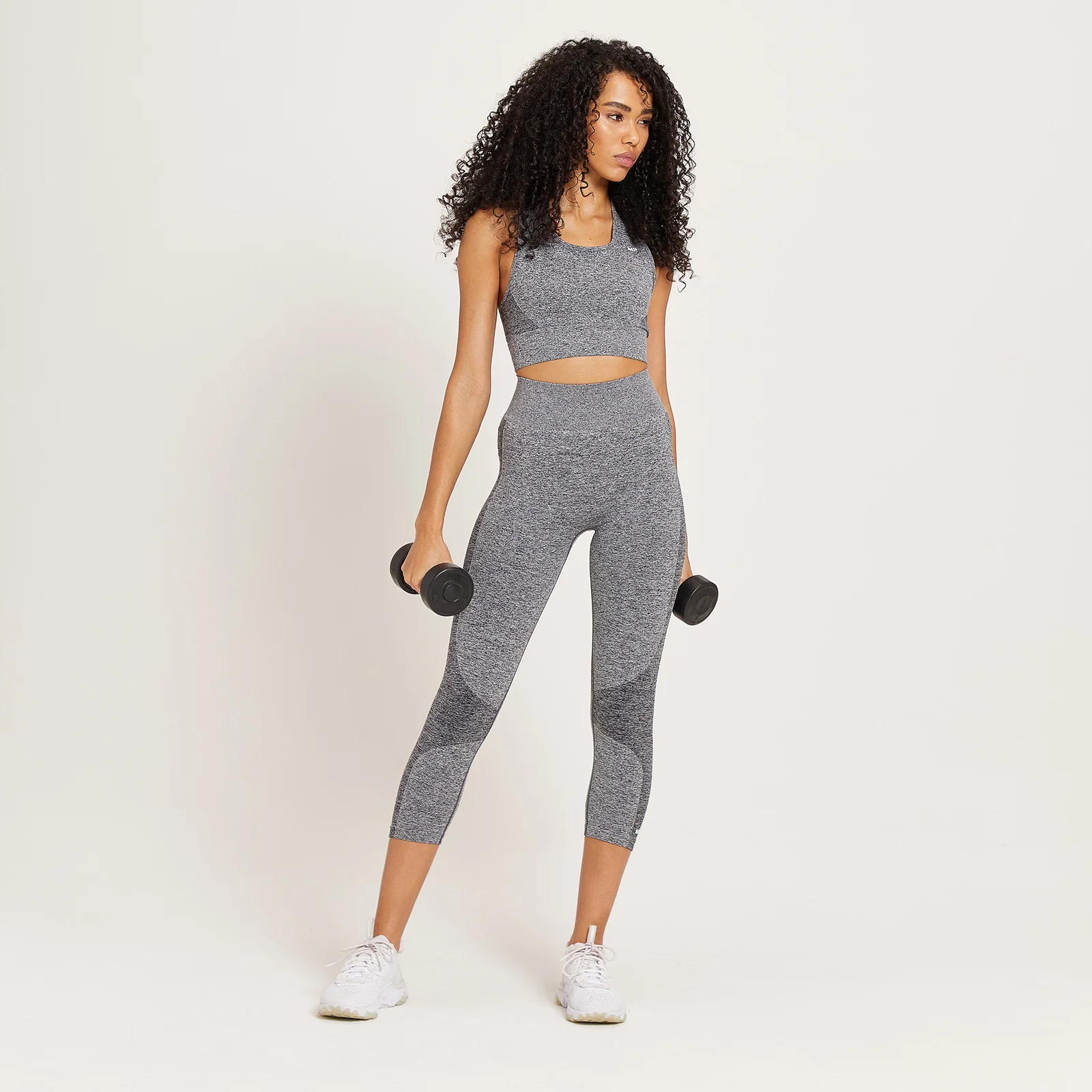 MP Women's Curve High Waisted 3/4 Leggings - Grey Marl - L Image 2