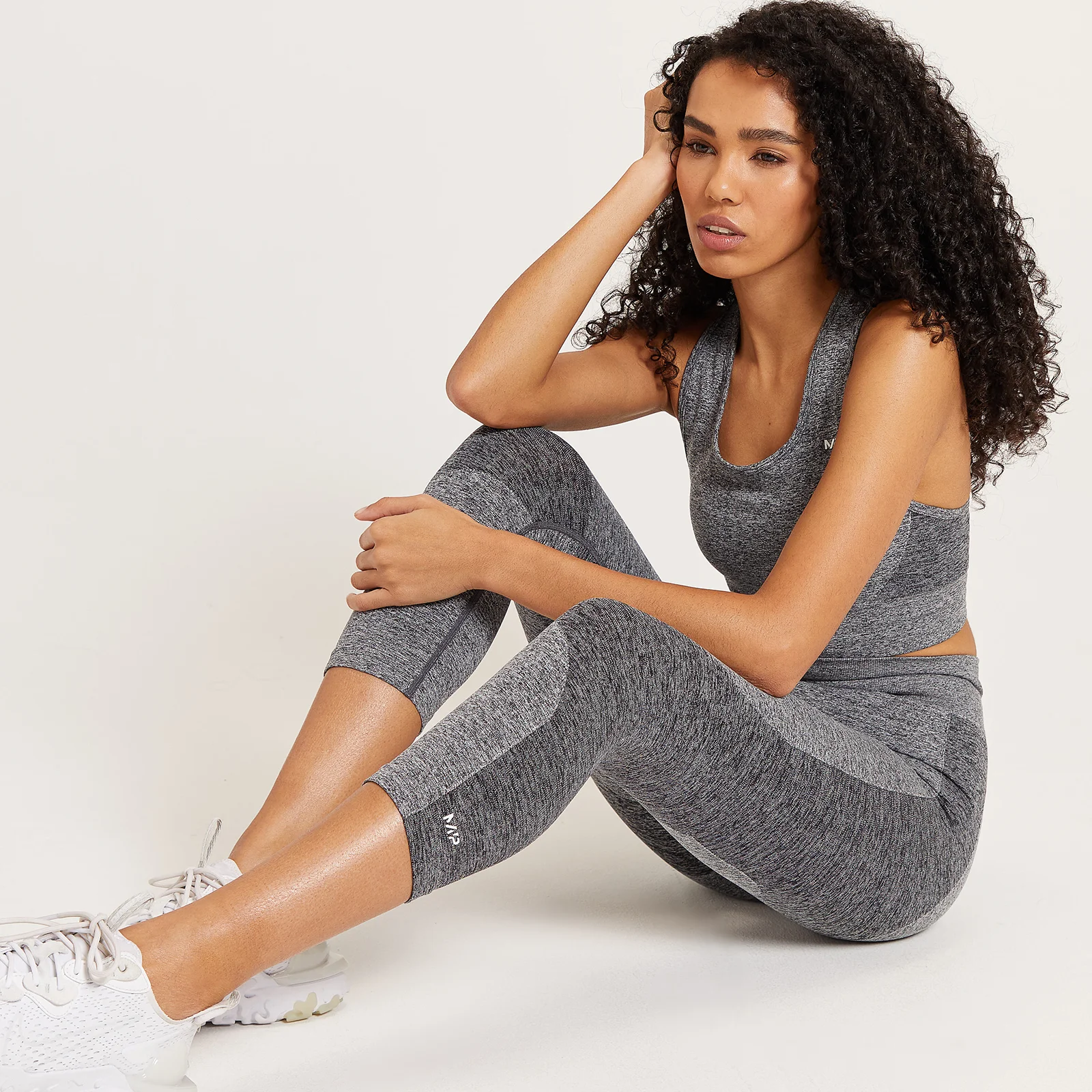 MP Women's Curve High Waisted 3/4 Leggings - Grey Marl - L Image 4