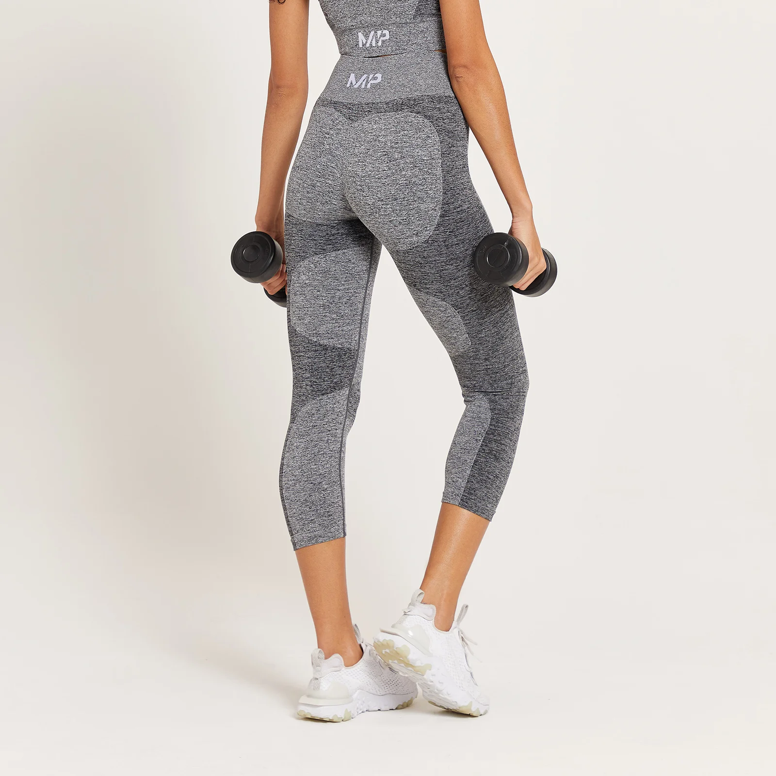 MP Women's Curve High Waisted 3/4 Leggings - Grey Marl - L Image 3