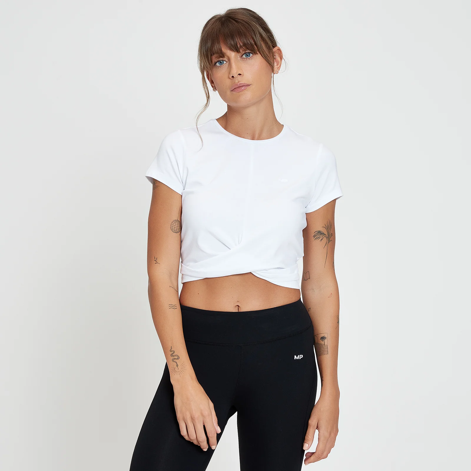 MP Women's Composure Twist Front Crop T-Shirt - White - XXS Image 1